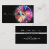 Flash Camera Lens Business Card Schwarz Visitenkarte (Vorne/Hinten)