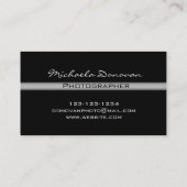 Flash Camera Lens Business Card Schwarz Visitenkarte (Rückseite)