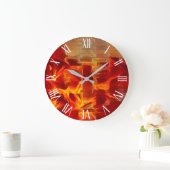 Flash Fire Modern Art Collection Große Wanduhr (Zuhause)