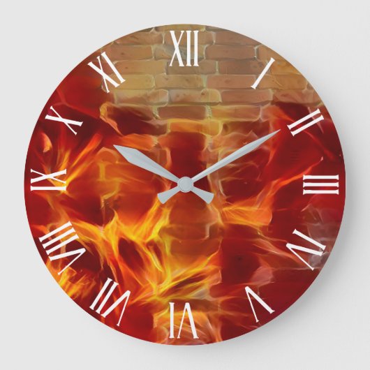 Flash Fire Modern Art Collection Große Wanduhr (Vorderseite)