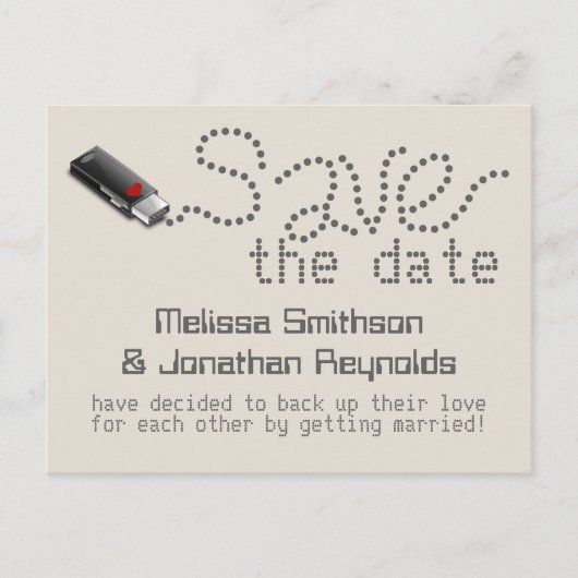 Flash-Laufwerk Save the Date Postkarte (Vorderseite)