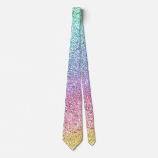 Flash Pastel Rainbow Glitzer Pattern Krawatte