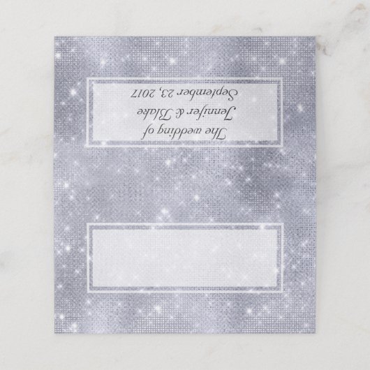 Flash Platinum Sequins Look Jeder Anlass Platzkarte (Außenseite Aufgefaltet)