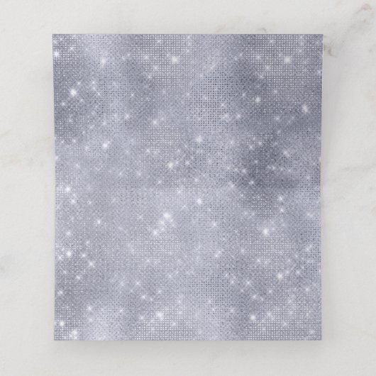 Flash Platinum Sequins Look Jeder Anlass Platzkarte (Innenseite Aufgefaltet)