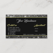 Flash Silver Glitzer Social Media und Ernennung Visitenkarte (Rückseite)