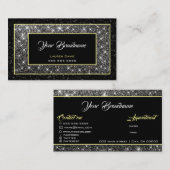 Flash Silver Glitzer Social Media und Ernennung Visitenkarte (Vorne/Hinten)