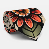 Flash Tattoo Spider Floral Custom Muster Krawatte (Gerollt)