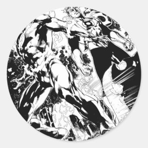 Flash- und Green Lantern-Panel 2 Runder Aufkleber