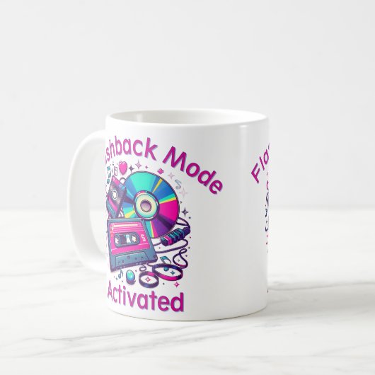 Flashback-Modus: aktiviert - Retro Music Lover Kaffeetasse (Vorderseite Links)