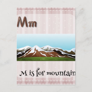Flashcard Letter M is for Berg Postkarte