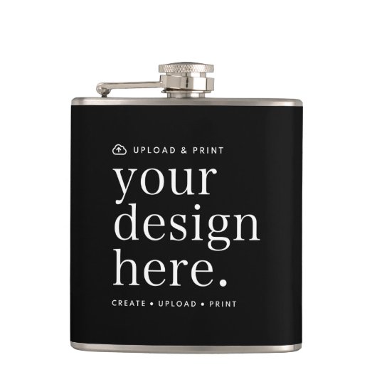 Flashe dein Design Upload 6oz Flachmann (Vorderseite)