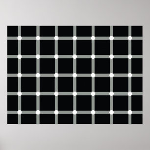 Flashing Black Dots - Optical Illusion Poster
