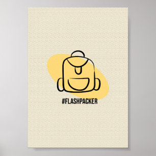 Flashpacker-Rucksack - Minimalistisches Reisen Poster