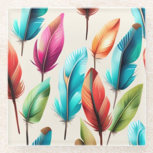 Flashy Feathers Glasuntersetzer (Vorderseite)
