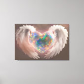 *~* Flashy Opal Heart Angel Wings AP78 Leinwanddruck (Vorderseite)