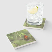 Flashy Vermillion Flycatcher Steinuntersetzer (Seitenansicht)