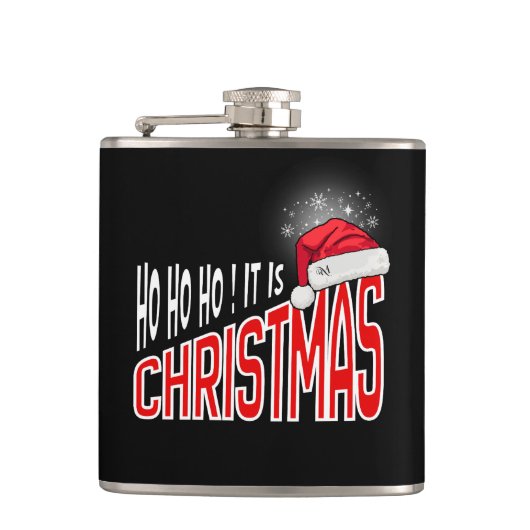 Flask 6oz : It's Christmas (black) Flachmann (Vorderseite)