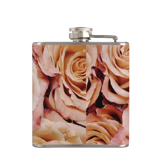 Flask Bachelorette Geschenk Hochzeit Pink Rose Ros Flachmann (Rückseite)