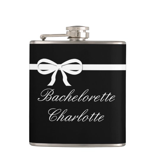 Flask Bachelorette Geschenk Schwarze Hochzeit Pers Flachmann (Vorderseite)