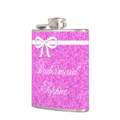 Flask Bridesmaid Geschenk Glitzer rosa Personalisi Flachmann (Links)