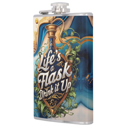 Flask Forward to Fun - Motivation zu trinken - wit Flachmann (Links)