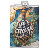 Flask Forward to Fun - Motivation zu trinken - wit Flachmann (Vorderseite)