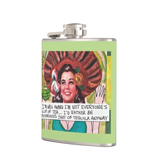 FLASK-I morgens GUT BEWUSST fehle mich ich NICHT Flachmann (Links)