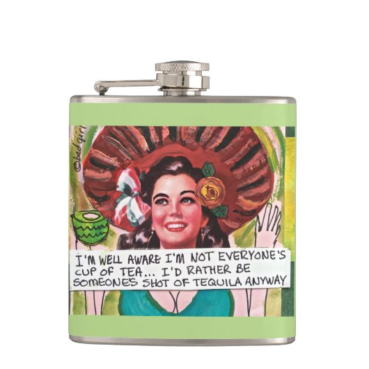 FLASK-I morgens GUT BEWUSST fehle mich ich NICHT Flachmann (Vorderseite)