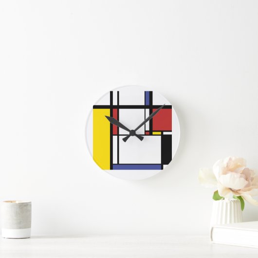 Flasken Geschenk - Piet Mondrian Runde Wanduhr (Zuhause)