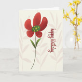 Flat Art Solo Flower Birthday Card Karte (Gelbe Blume)