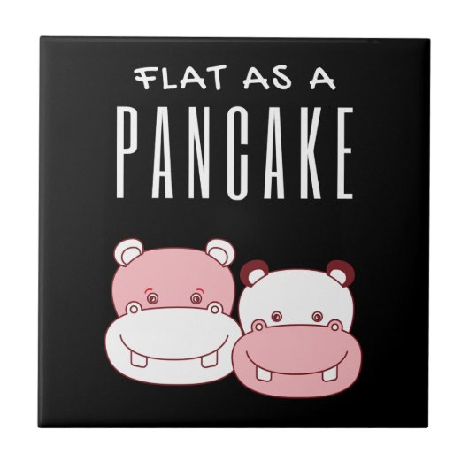 Flat as Pancake Couple Hippo | Hippo Lover Fliese (Vorderseite)