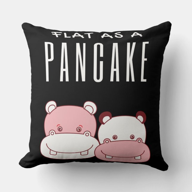 Flat as Pancake Couple Hippo | Hippo Lover Kissen (Vorderseite)