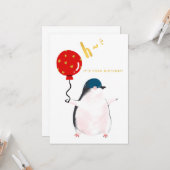 Flat Birthday Card - Der kleine Pinguin Karte (Vorderseite/Rückseite Beispiel)