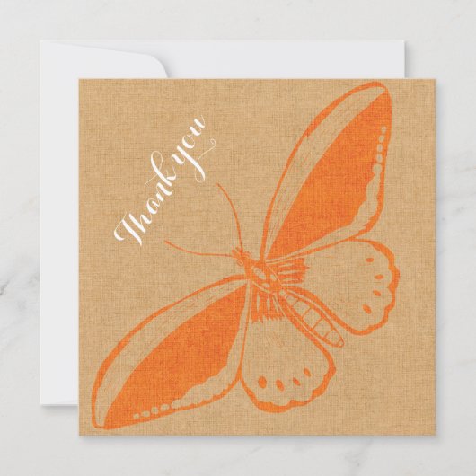 Flat Blank Danke Karte mit Butteryfly (Vorderseite)