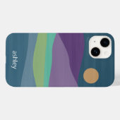 Flat Boho Abstrakte Landschaft Sonnenuntergang und Case-Mate iPhone Hülle (Rückseite (Horizontal))