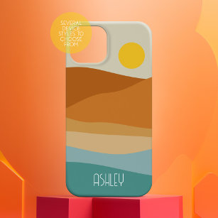 Flat Boho Abstrakte Landschaft Sonnenuntergang und Case-Mate iPhone Hülle