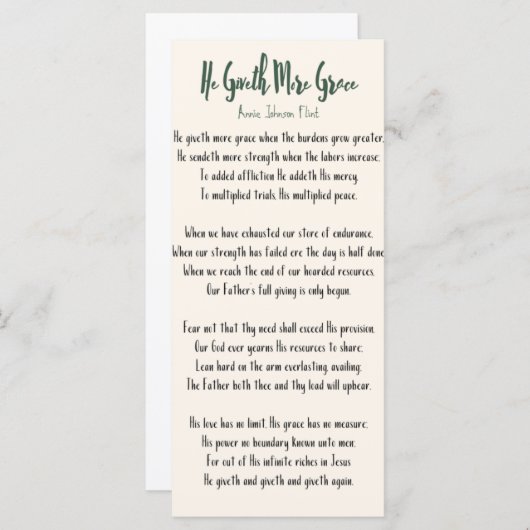 Flat Card Annie Johnson Flint Er gibt mehr Grace (Vorne/Hinten)