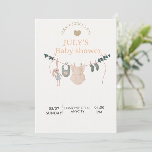 Flat Card BABY SHOWER (Stehend Vorderseite)