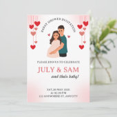 Flat Card- baby shower card invitation (Stehend Vorderseite)