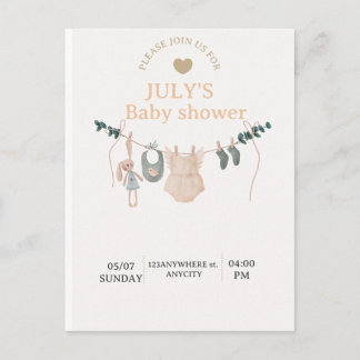 Flat Card BABY SHOWER Feiertagspostkarte
