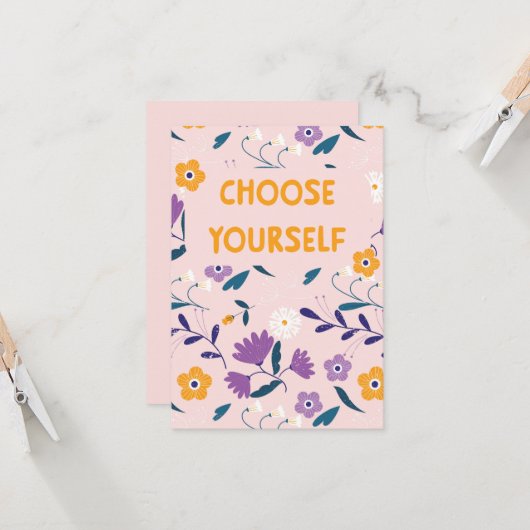 Flat card Choose yourself Karte (Vorderseite/Rückseite Beispiel)