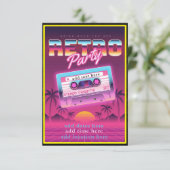 Flat Card der Retro-Party Einladung der 80er Jahre (Stehend Vorderseite)