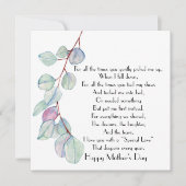 Flat Card für besondere Liebe Muttertaggedicht Karte (Vorderseite)