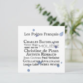 Flat Card für französische Dichter (Stehend Vorderseite)