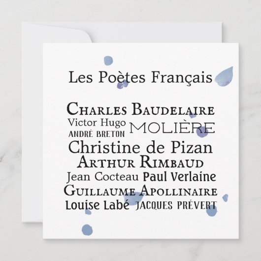Flat Card für französische Dichter (Vorderseite)