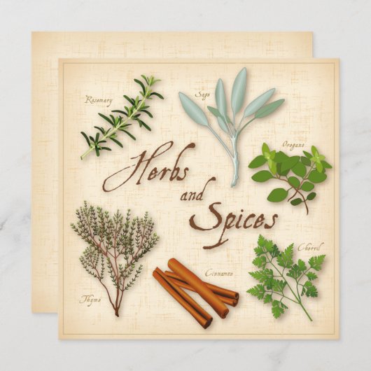 Flat Card für Kräuter und Gewürze (Vorne/Hinten)