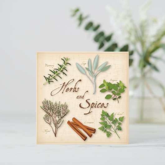 Flat Card für Kräuter und Gewürze (Stehend Vorderseite)