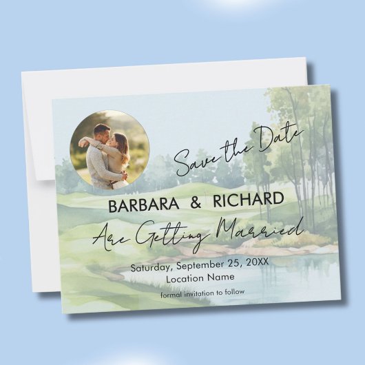 FLAT CARD Golf Thema Hochzeit Save the Date