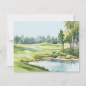 FLAT CARD Golf Theme Wedding Save the Date (Rückseite)