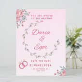 Flat Card Hochzeit speichern Sie das Datum Einladu (Stehend Vorderseite)